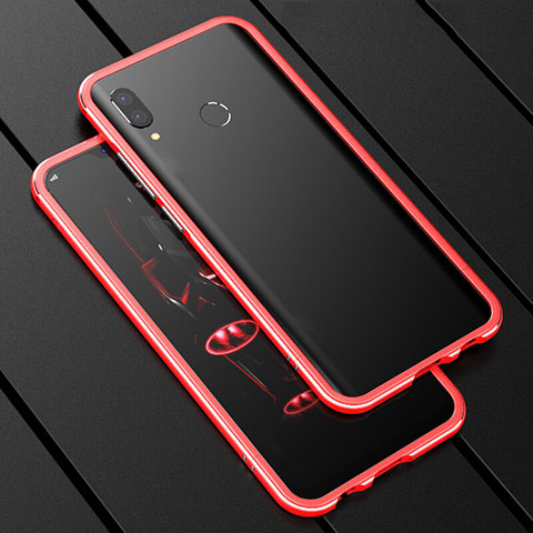 Funda Bumper Lujo Marco de Aluminio Espejo 360 Grados Carcasa para Huawei P Smart+ Plus Rojo