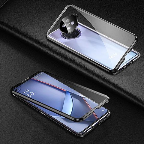 Funda Bumper Lujo Marco de Aluminio Espejo 360 Grados Carcasa para Oppo Ace2 Negro