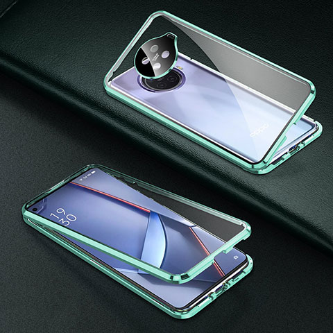 Funda Bumper Lujo Marco de Aluminio Espejo 360 Grados Carcasa para Oppo Ace2 Verde