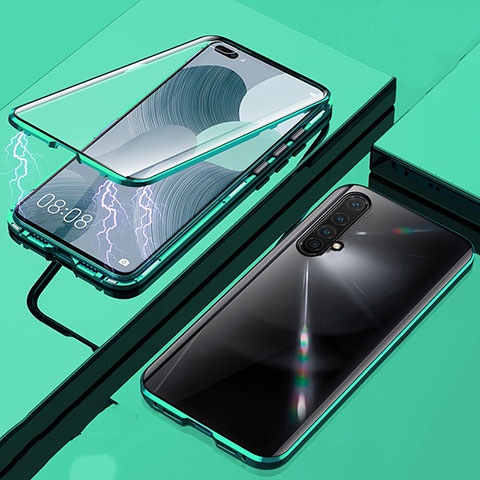 Funda Bumper Lujo Marco de Aluminio Espejo 360 Grados Carcasa para Realme X50m 5G Verde