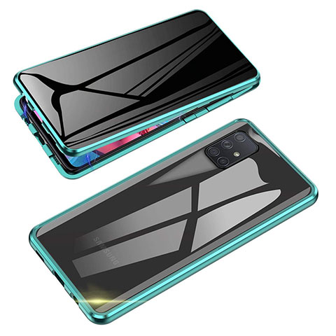 Funda Bumper Lujo Marco de Aluminio Espejo 360 Grados Carcasa para Samsung Galaxy Note 10 Lite Verde