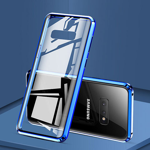 Funda Bumper Lujo Marco de Aluminio Espejo 360 Grados Carcasa para Samsung Galaxy S10e Azul