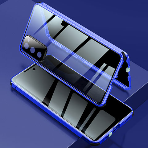 Funda Bumper Lujo Marco de Aluminio Espejo 360 Grados Carcasa para Samsung Galaxy S20 FE (2022) 5G Azul