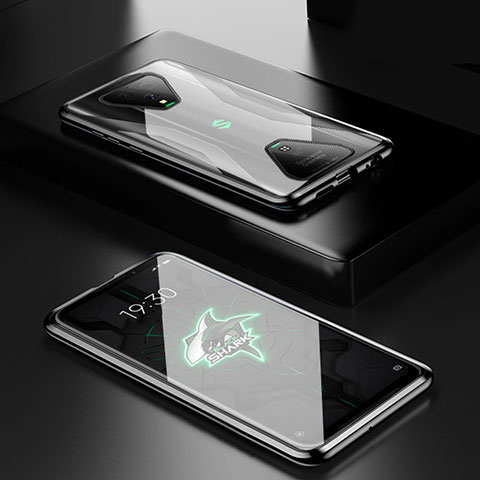Funda Bumper Lujo Marco de Aluminio Espejo 360 Grados Carcasa para Xiaomi Black Shark 3 Negro