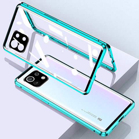 Funda Bumper Lujo Marco de Aluminio Espejo 360 Grados Carcasa para Xiaomi Mi 11 5G Verde