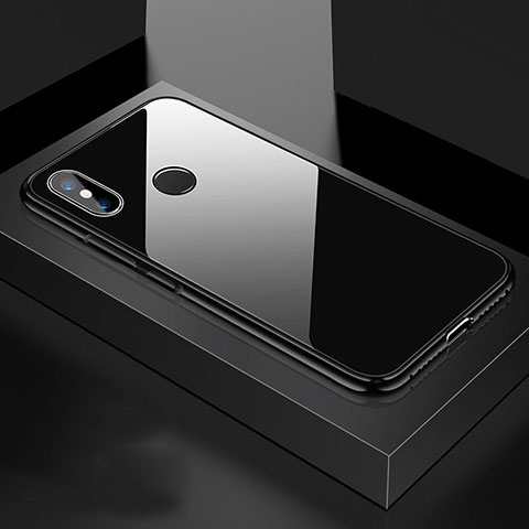 Funda Bumper Lujo Marco de Aluminio Espejo 360 Grados Carcasa para Xiaomi Mi 8 Negro
