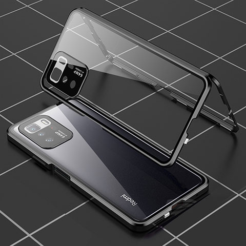 Funda Bumper Lujo Marco de Aluminio Espejo 360 Grados Carcasa para Xiaomi Poco X3 GT 5G Negro