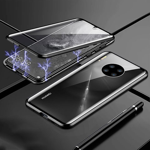 Funda Bumper Lujo Marco de Aluminio Espejo 360 Grados Carcasa T01 para Huawei Mate 30 Pro 5G Negro