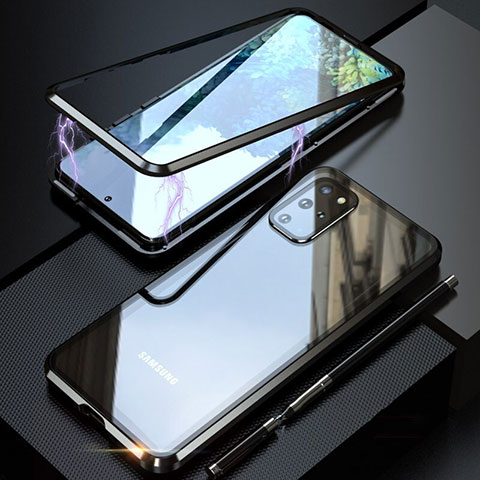 Funda Bumper Lujo Marco de Aluminio Espejo 360 Grados Carcasa T01 para Samsung Galaxy S20 Plus Negro