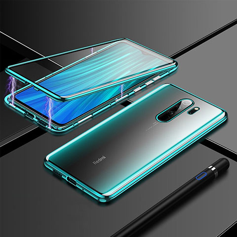 Funda Bumper Lujo Marco de Aluminio Espejo 360 Grados Carcasa T01 para Xiaomi Redmi Note 8 Pro Verde