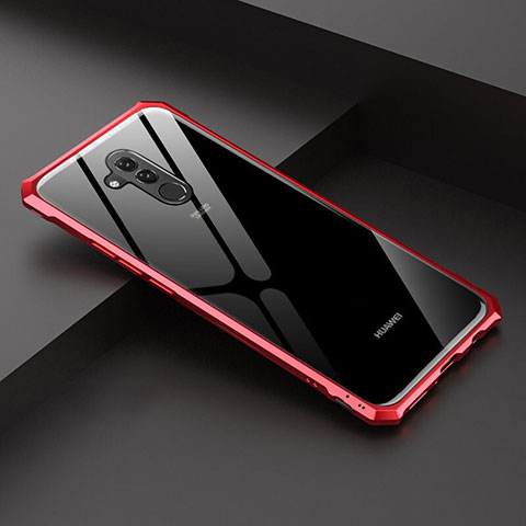 Funda Bumper Lujo Marco de Aluminio Espejo 360 Grados Carcasa T02 para Huawei Mate 20 Lite Rojo