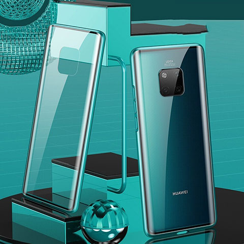 Funda Bumper Lujo Marco de Aluminio Espejo 360 Grados Carcasa T02 para Huawei Mate 20 Pro Verde