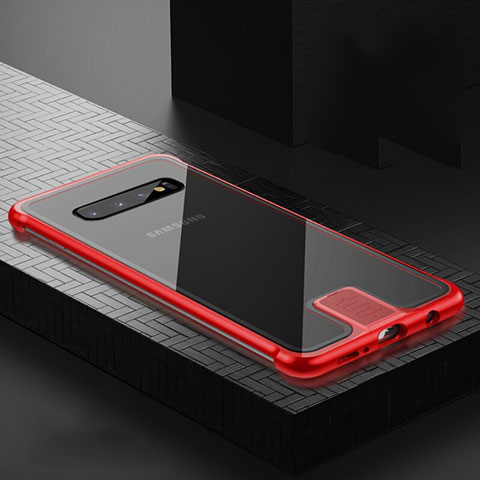 Funda Bumper Lujo Marco de Aluminio Espejo 360 Grados Carcasa T02 para Samsung Galaxy S10 5G Rojo