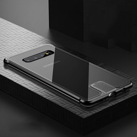 Funda Bumper Lujo Marco de Aluminio Espejo 360 Grados Carcasa T02 para Samsung Galaxy S10 Negro