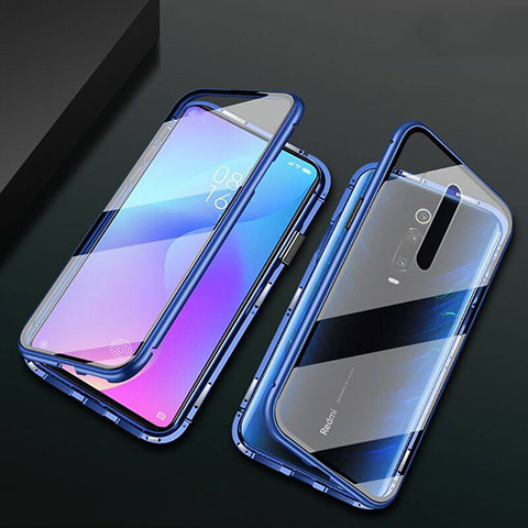 Funda Bumper Lujo Marco de Aluminio Espejo 360 Grados Carcasa T03 para Xiaomi Mi 9T Pro Azul