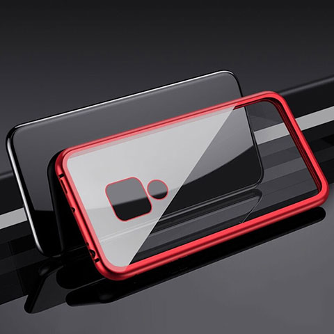 Funda Bumper Lujo Marco de Aluminio Espejo 360 Grados Carcasa T04 para Huawei Mate 20 X 5G Rojo