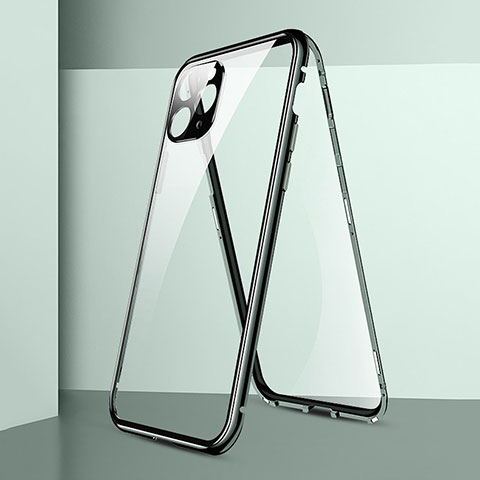 Funda Bumper Lujo Marco de Aluminio Espejo 360 Grados Carcasa T05 para Apple iPhone 11 Pro Max Verde