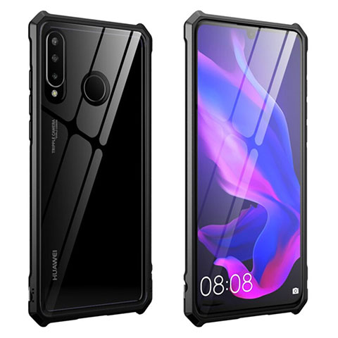 Funda Bumper Lujo Marco de Aluminio Espejo 360 Grados Carcasa T05 para Huawei P30 Lite Negro