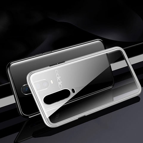 Funda Bumper Lujo Marco de Aluminio Espejo 360 Grados Carcasa T06 para Oppo RX17 Pro Blanco
