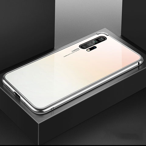 Funda Bumper Lujo Marco de Aluminio Espejo 360 Grados Carcasa T07 para Huawei Honor 20 Pro Rosa