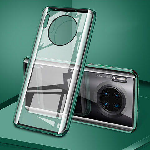 Funda Bumper Lujo Marco de Aluminio Espejo 360 Grados Carcasa T08 para Huawei Mate 30 Pro Verde