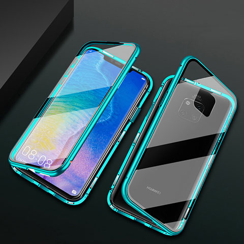 Funda Bumper Lujo Marco de Aluminio Espejo 360 Grados Carcasa T09 para Huawei Mate 20 Pro Verde