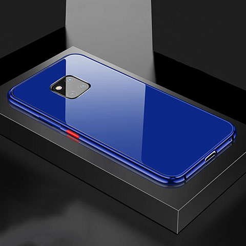 Funda Bumper Lujo Marco de Aluminio Espejo 360 Grados Carcasa T15 para Huawei Mate 20 Pro Azul