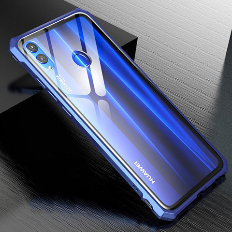 Funda Bumper Lujo Marco de Aluminio Espejo Carcasa M01 para Huawei Honor 8X Azul