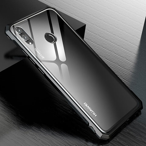 Funda Bumper Lujo Marco de Aluminio Espejo Carcasa M01 para Huawei Honor V10 Lite Negro