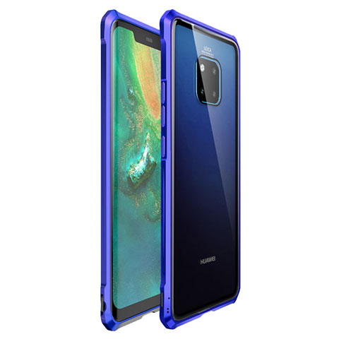 Funda Bumper Lujo Marco de Aluminio Espejo Carcasa para Huawei Mate 20 Pro Azul