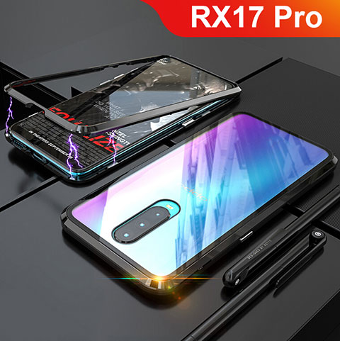 Funda Bumper Lujo Marco de Aluminio Espejo Carcasa para Oppo RX17 Pro Negro