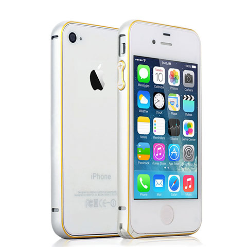 Funda Bumper Lujo Marco de Aluminio para Apple iPhone 4 Plata