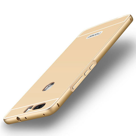 Funda Bumper Lujo Marco de Aluminio para Huawei Honor V8 Oro