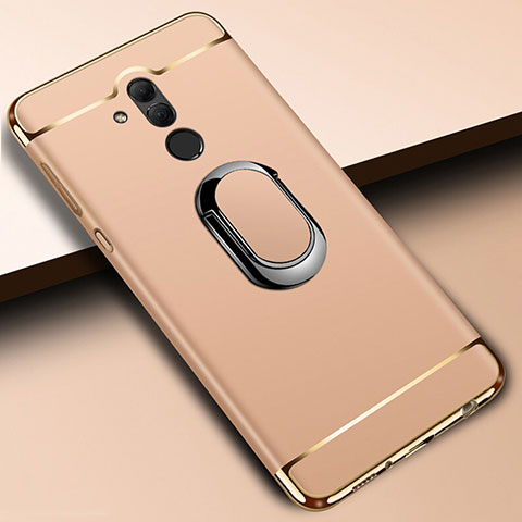 Funda Bumper Lujo Marco de Metal y Plastico Carcasa con Anillo de dedo Soporte A01 para Huawei Mate 20 Lite Oro