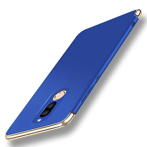Funda Bumper Lujo Marco de Metal y Plastico Carcasa con Anillo de dedo Soporte A01 para Huawei Rhone Azul