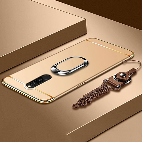 Funda Bumper Lujo Marco de Metal y Plastico Carcasa con Anillo de dedo Soporte A01 para Xiaomi Redmi 8 Oro