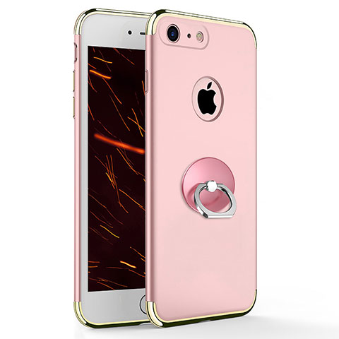Funda Bumper Lujo Marco de Metal y Plastico con Anillo de dedo Soporte para Apple iPhone SE (2020) Rosa