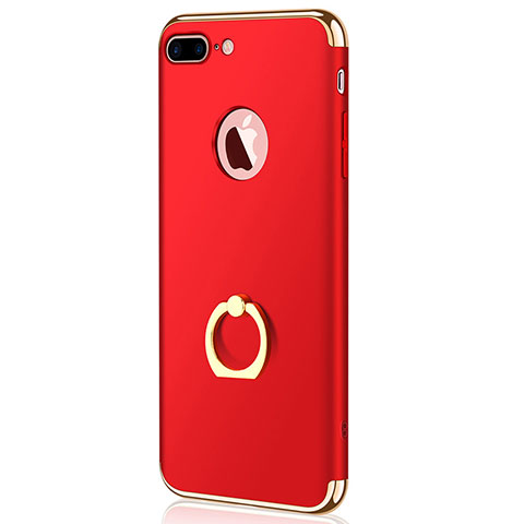 Funda Bumper Lujo Marco de Metal y Plastico F04 para Apple iPhone 8 Plus Rojo