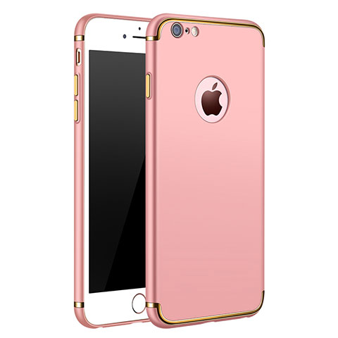 Funda Bumper Lujo Marco de Metal y Plastico M02 para Apple iPhone 6S Oro Rosa