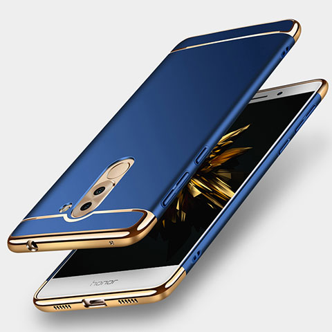 Funda Bumper Lujo Marco de Metal y Plastico M02 para Huawei Honor 6X Pro Azul
