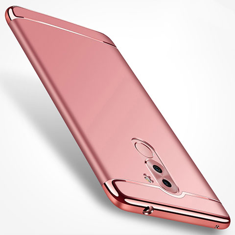 Funda Bumper Lujo Marco de Metal y Plastico M02 para Huawei Honor 6X Pro Oro Rosa