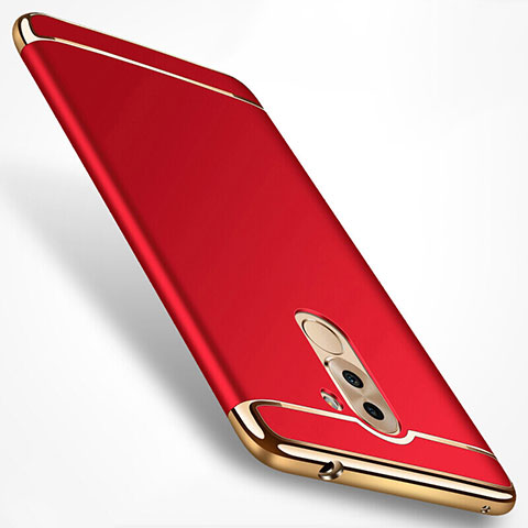 Funda Bumper Lujo Marco de Metal y Plastico M02 para Huawei Honor 6X Pro Rojo