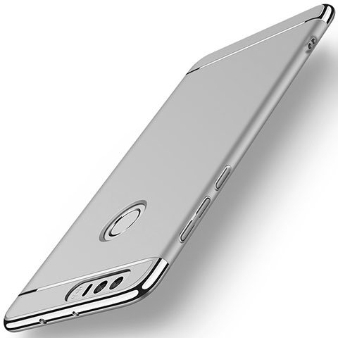 Funda Bumper Lujo Marco de Metal y Plastico para Huawei Honor 8 Plata