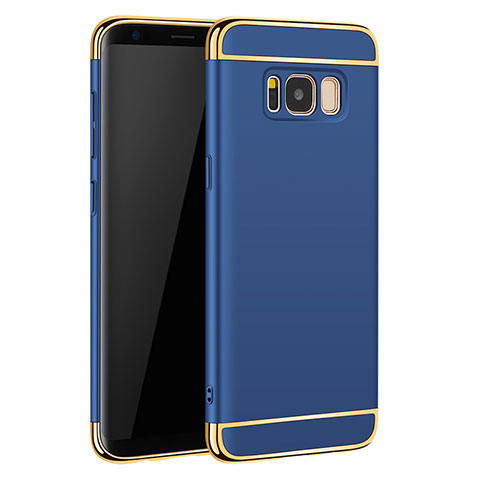 Funda Bumper Lujo Marco de Metal y Plastico para Samsung Galaxy S8 Azul