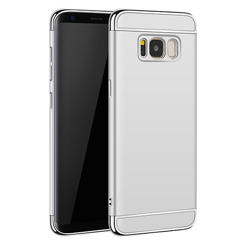 Funda Bumper Lujo Marco de Metal y Plastico para Samsung Galaxy S8 Plata