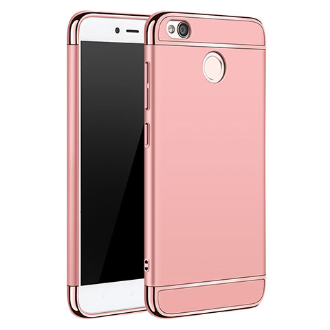 Funda Bumper Lujo Marco de Metal y Plastico para Xiaomi Redmi 4X Oro Rosa