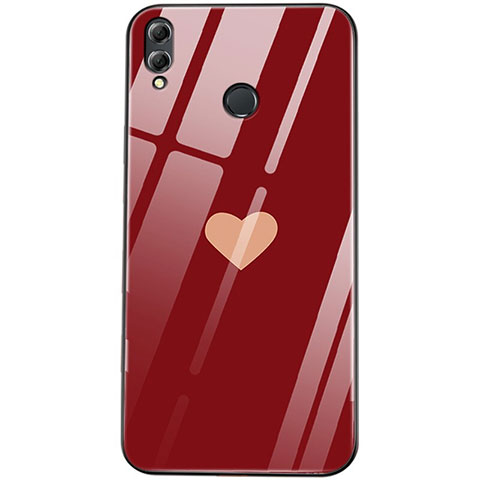 Funda Bumper Silicona Espejo Amor Corazon Love Carcasa S04 para Huawei Honor 8X Rojo