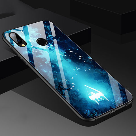 Funda Bumper Silicona Espejo Patron de Moda Carcasa para Huawei Nova 3e Azul