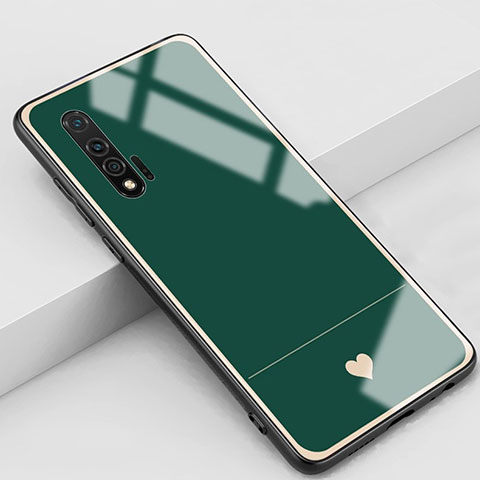 Funda Bumper Silicona Gel Espejo Amor Corazon Love Carcasa para Huawei Nova 6 5G Verde