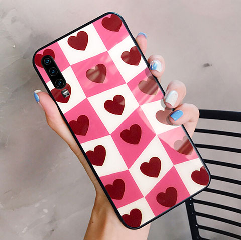Funda Bumper Silicona Gel Espejo Amor Corazon Love Carcasa para Huawei P30 Multicolor